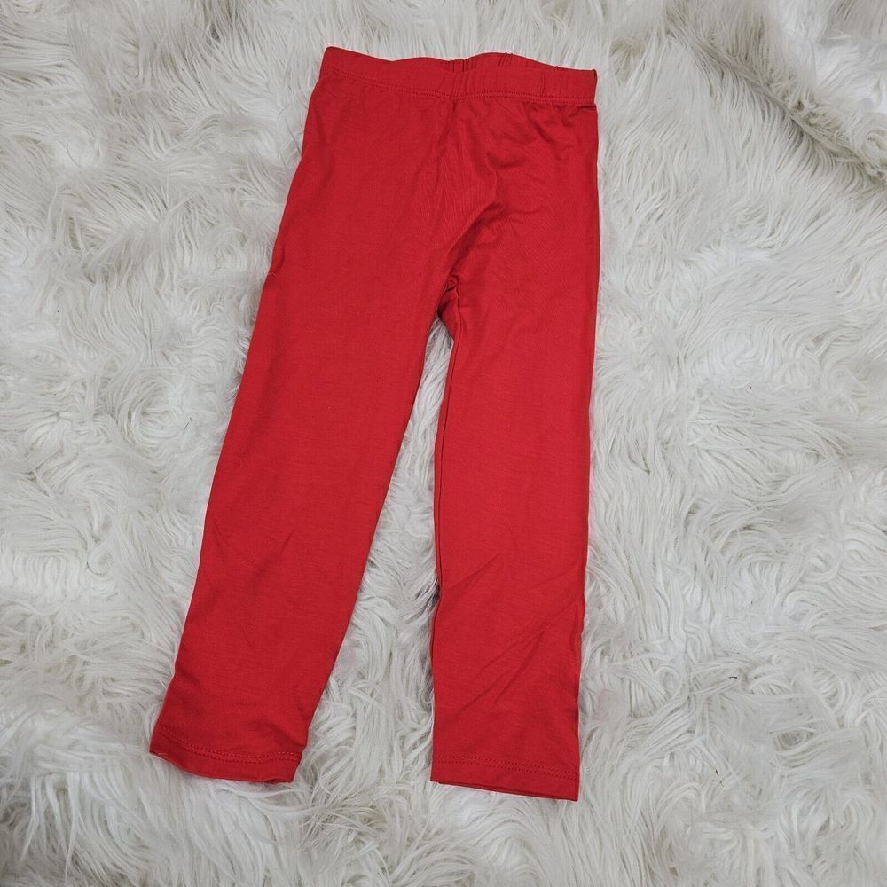 Nwt Sweet Bamboo Toddler Girls Bright Red Legging Size 2 Years